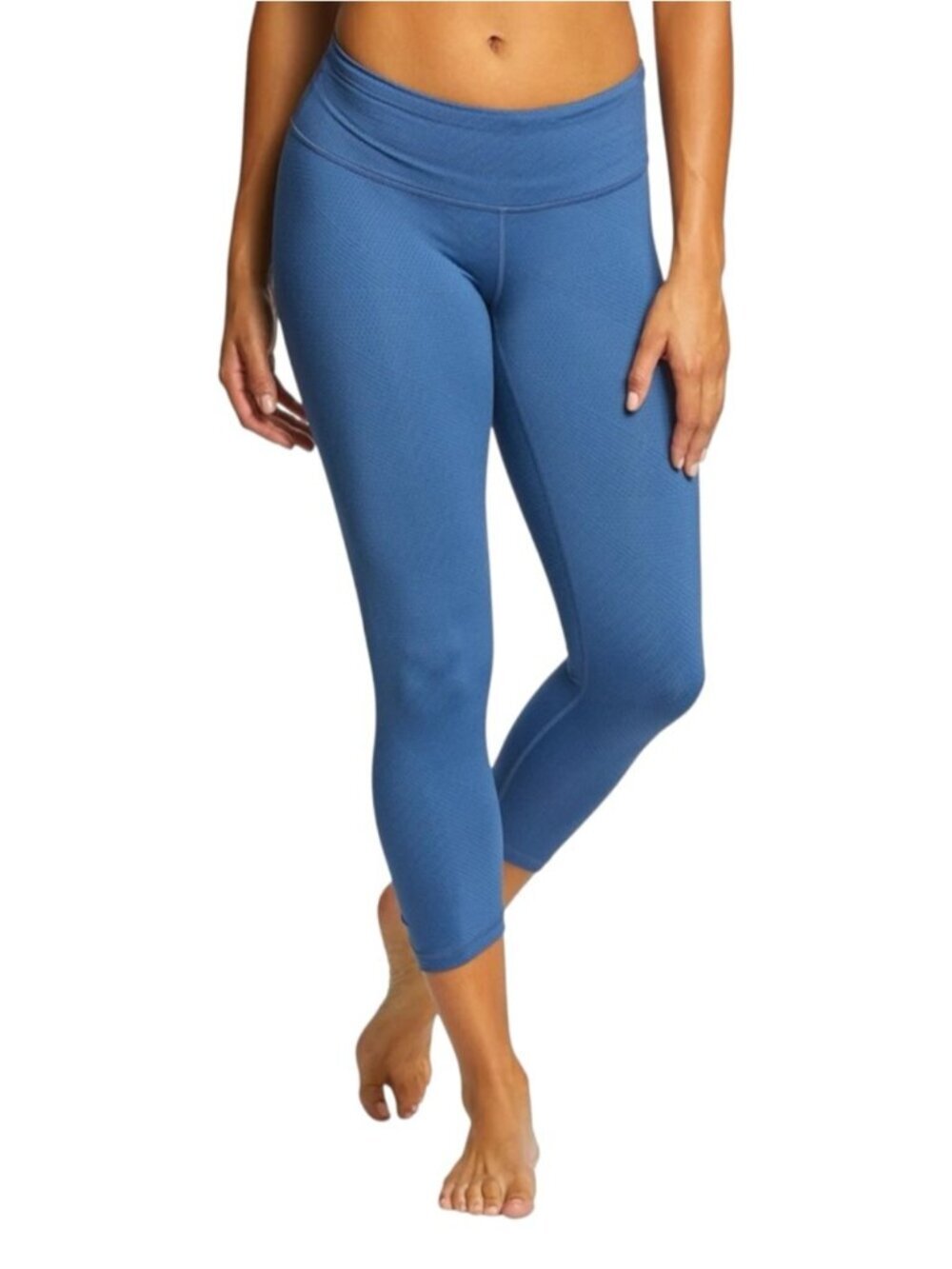 PrAna Misty Yoga Capri Jacquard Compression Mid Rise Women’s Medium Blue Purple